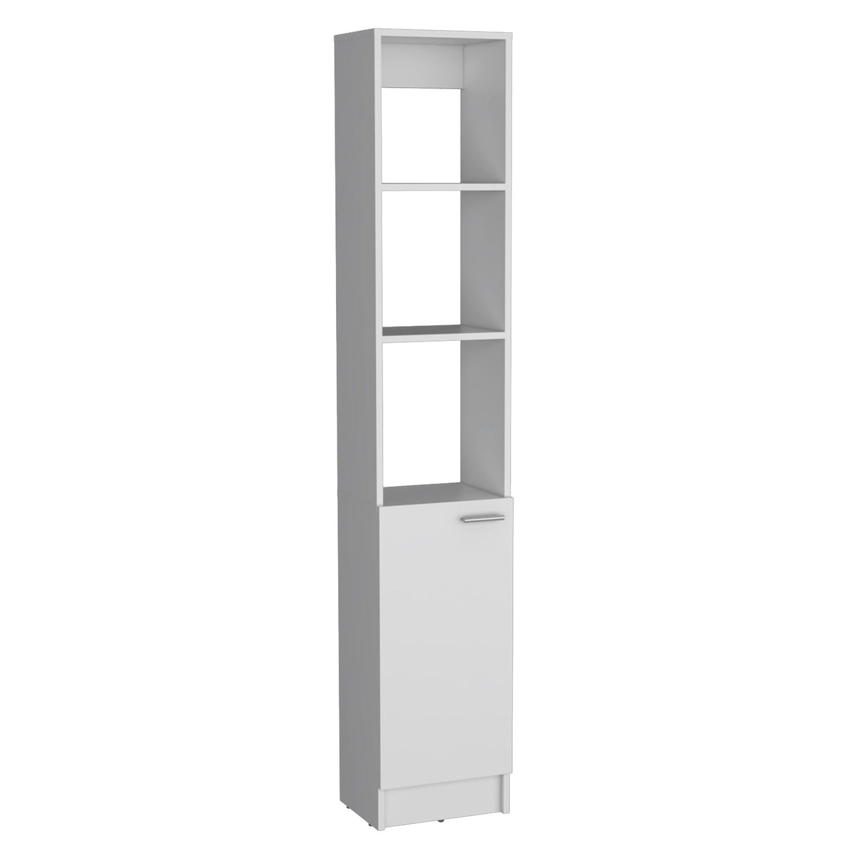 White linen cabinet with adjustable shelves, 1-door 6-shelf design, HouseOfZazla on Tampa Home & Garden Store