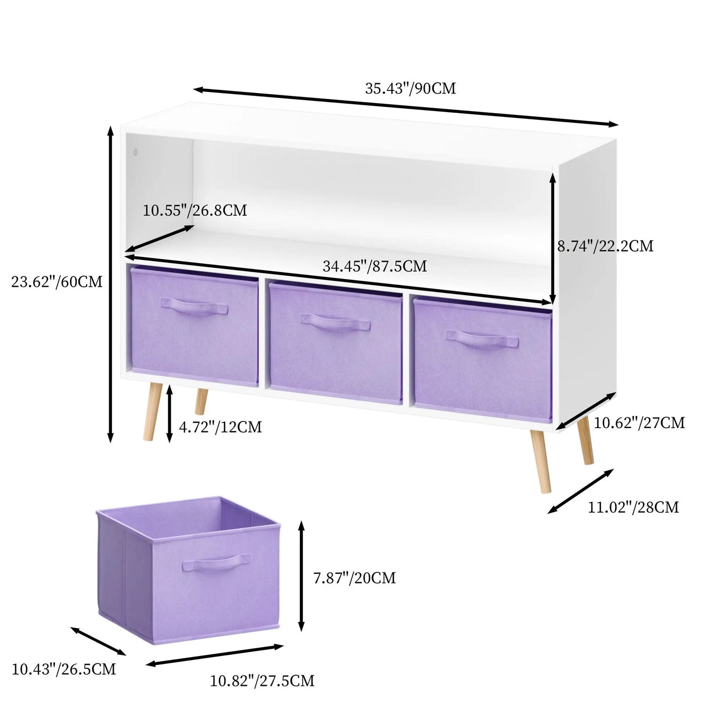 Bookcase with Collapsible Drawers Book Display