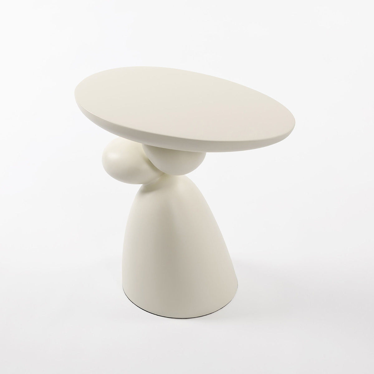 End table Lucky Stone Shaped with sculptural ivory pedestal base HouseOfZazla on Tampa Home & Garden Store