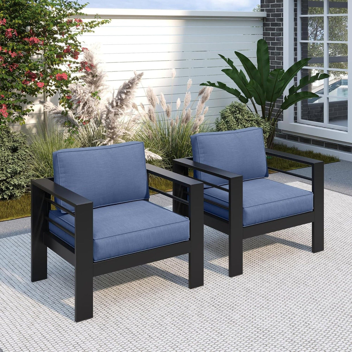 All Weather Patio Chairs and Thick Foam Cushions
