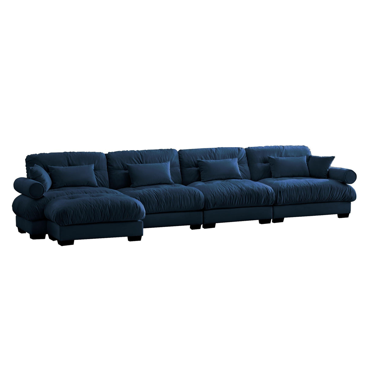 Super Comfort Oversized Modular Sectional Sofa with Movable Ottoman in navy by HouseOfZazla on Tampa Home & Garden Store