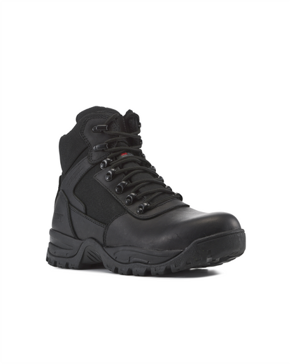 Kiwi Rugged Black Full Grain Leather Mid-Cut 6" Zipped Waterproof Tactical Boots [R63100]