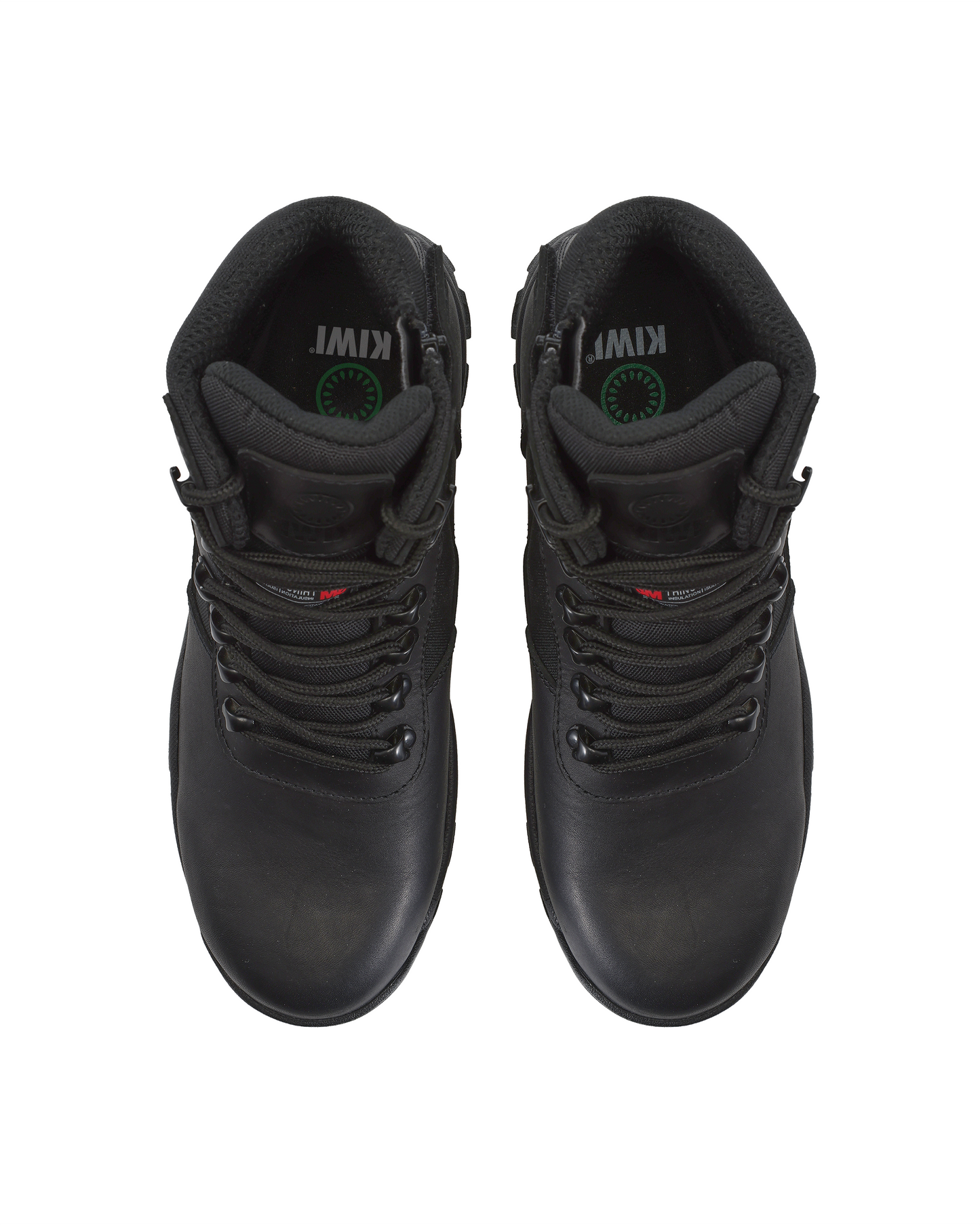 Kiwi Rugged Black Full Grain Leather Mid-Cut 6" Composite Toe Zipped Waterproof Tactical Boots [R68100]