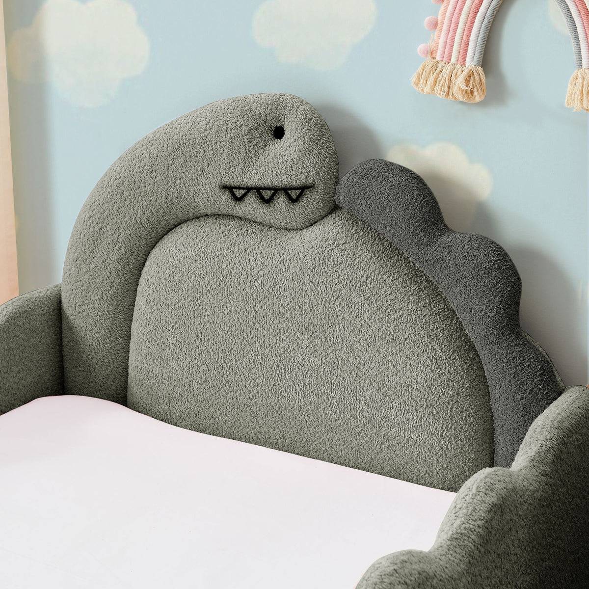 Toddler Dinosaur Bed and Safety Guardrail
