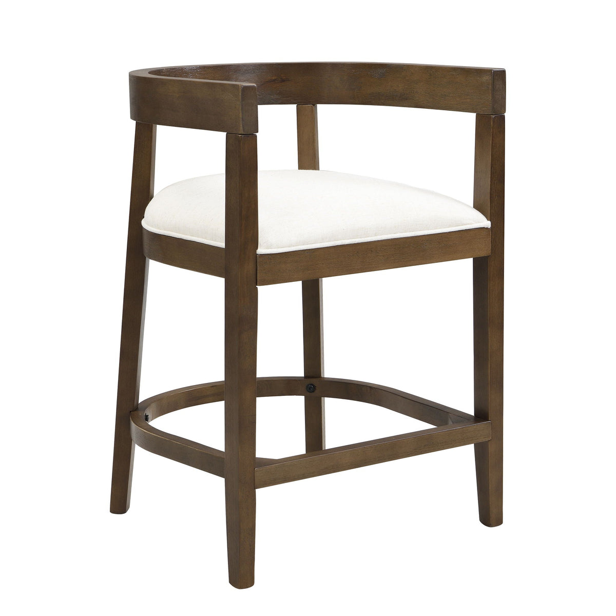 Modern rubberwood counter stool with cream upholstered seat by HouseOfZazla on Tampa Home & Garden Store