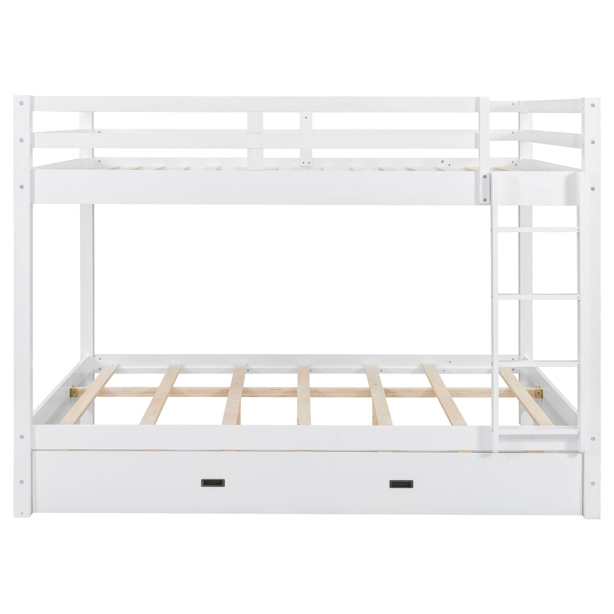 Sturdy bunk bed with ladder, white wooden frame by HouseOfZazla on Tampa Home & Garden Store