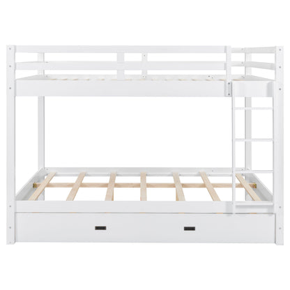 Sturdy bunk bed with ladder, white wooden frame by HouseOfZazla on Tampa Home & Garden Store