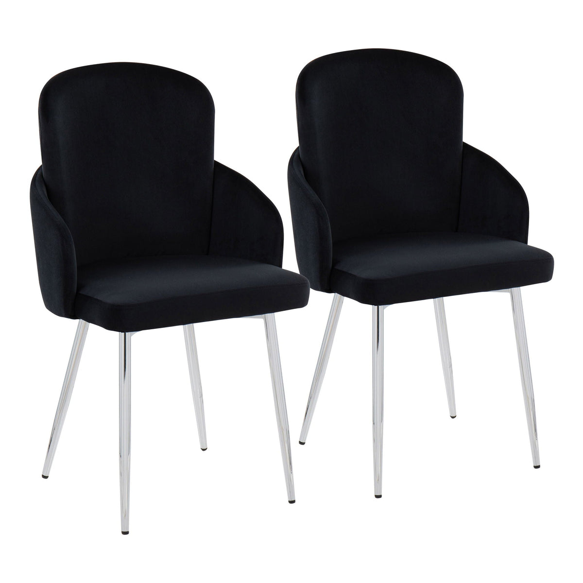 HouseOfZazla black upholstered dining chairs set of 2 with chrome legs on Tampa Home & Garden Store