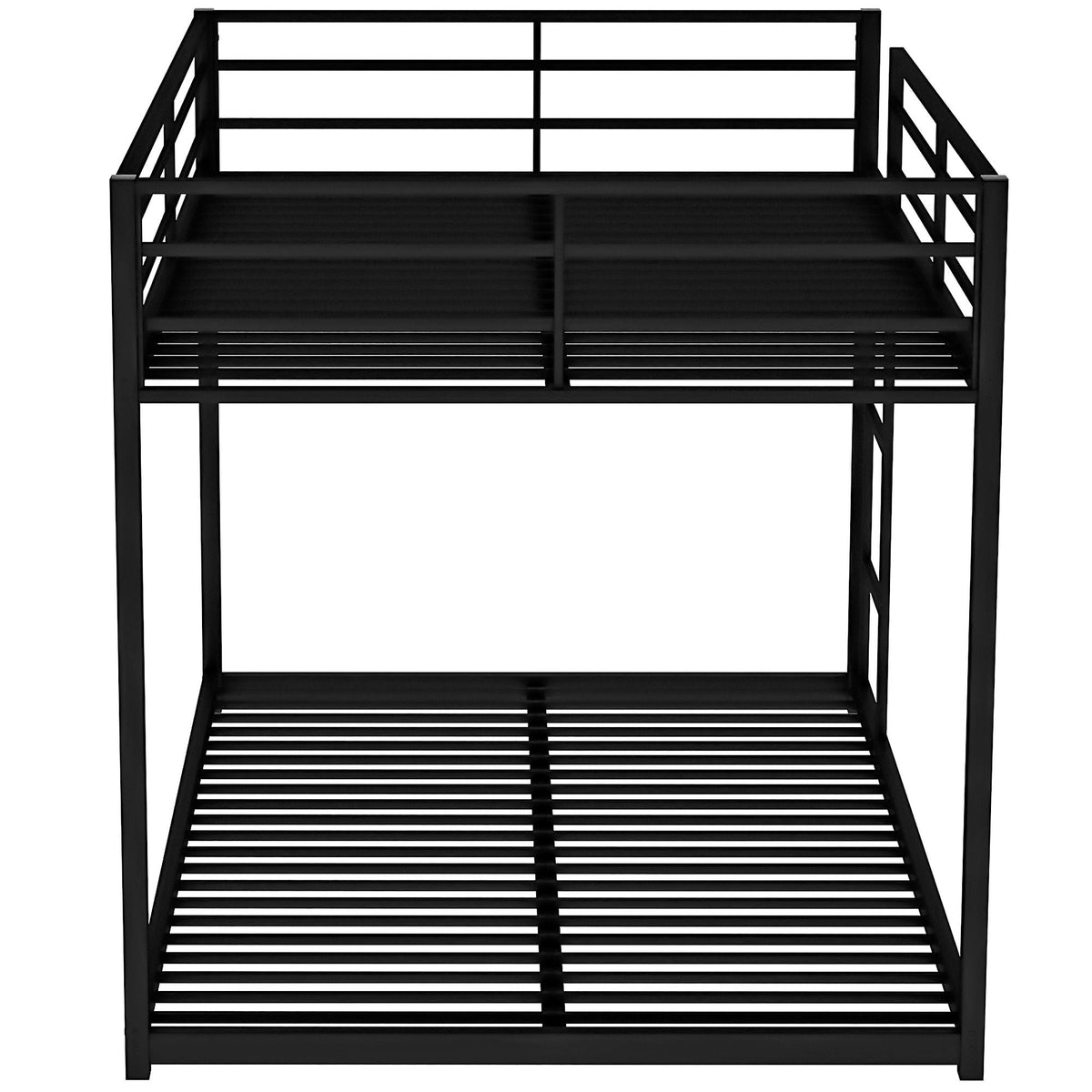 Metal bunk bed frame in black, low bunk with ladder, HouseOfZazla bunk beds on Tampa Home & Garden Store