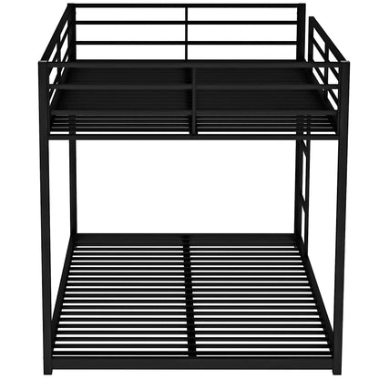 Metal bunk bed frame in black, low bunk with ladder, HouseOfZazla bunk beds on Tampa Home & Garden Store