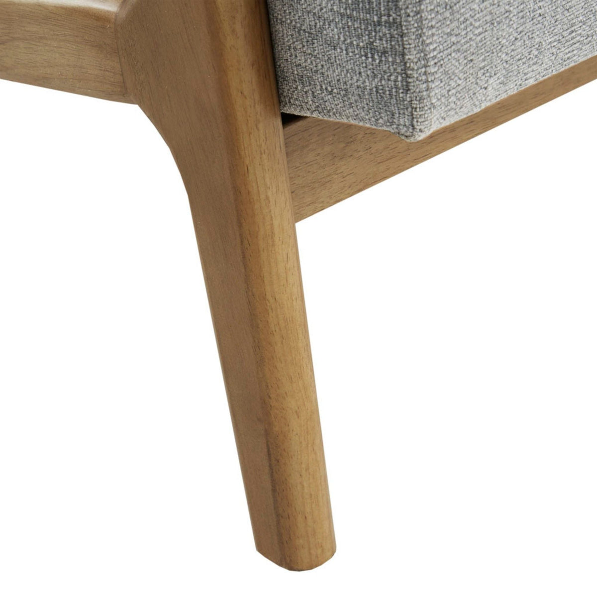 Mid-Century Style Lounge Chair with grey upholstered seat and natural wood legs on Tampa Home & Garden Store