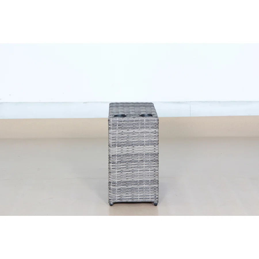 Shick Outdoor Side Table and Gray Cushion