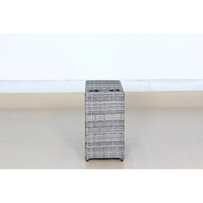 Shick Outdoor Side Table and Gray Cushion