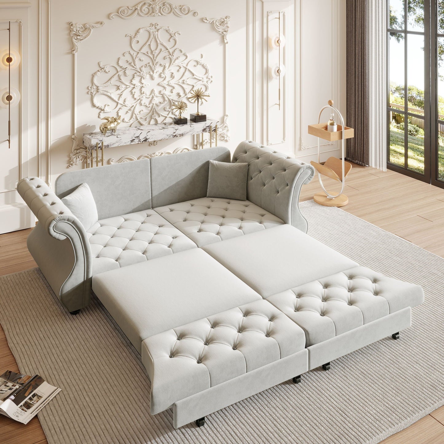 Oversized Chesterfield Sofa and a Pull Out Bed