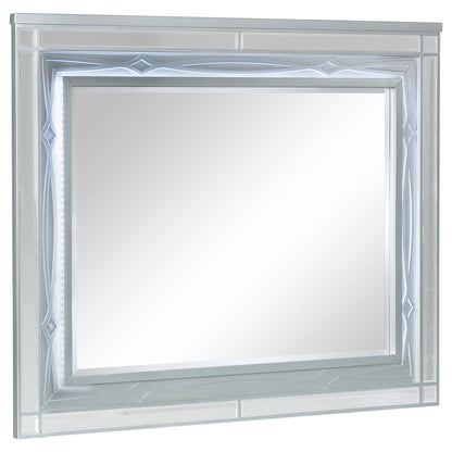 Arabesque LED-lit silver wall mirror with ornate border by HouseOfZazla on Tampa Home & Garden Store