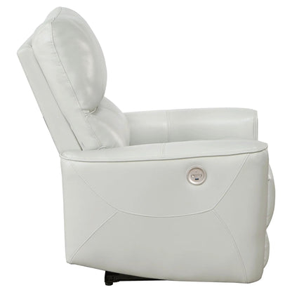 Gray Dove upholstered power recliner chair with USB charging and smooth recline on Tampa Home & Garden Store