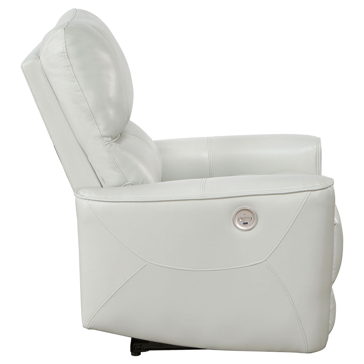 Dove Upholstered Power Recliner Chair gray leather with USB port HouseOfZazla on Tampa Home & Garden Store