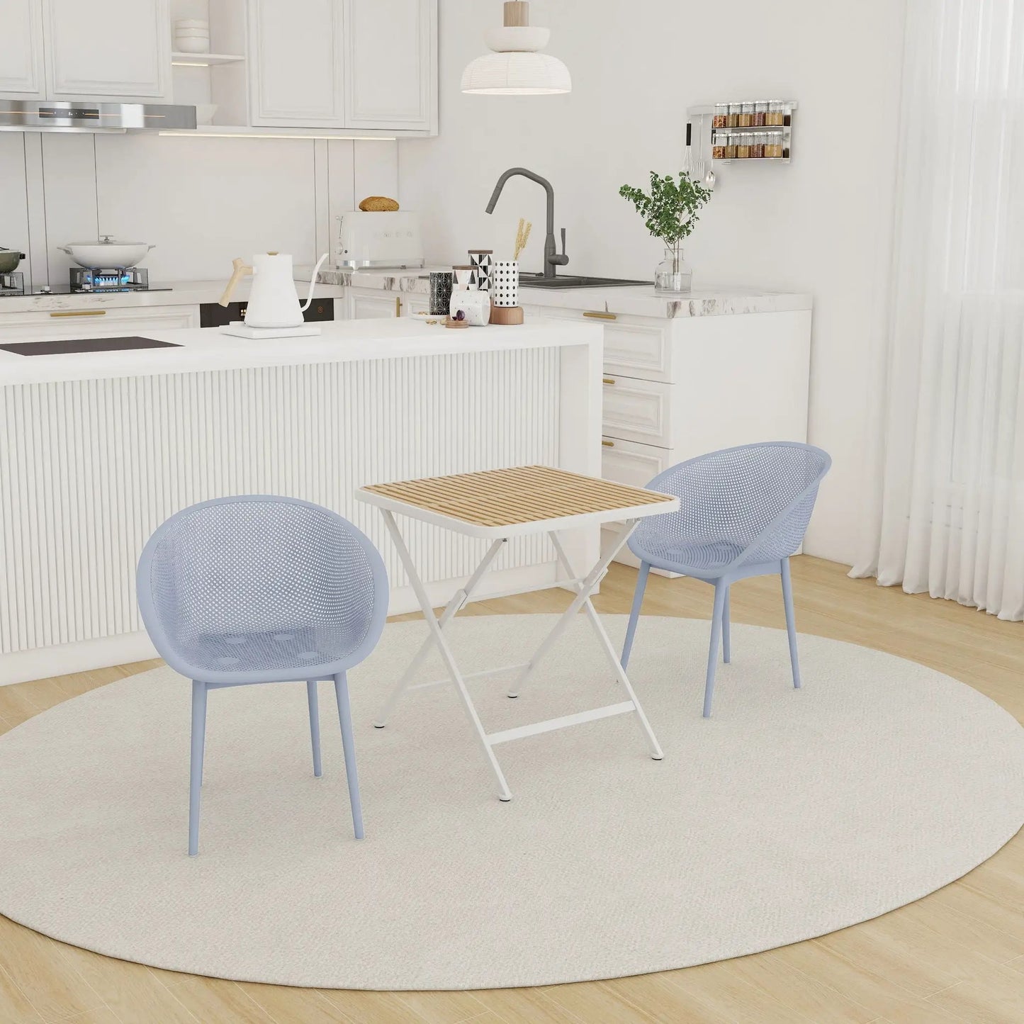 2 Pack Lounge Chair Set and Folding Square Table