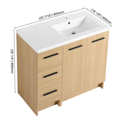 Wall Mounted Floating Vanity Sink and Drawers