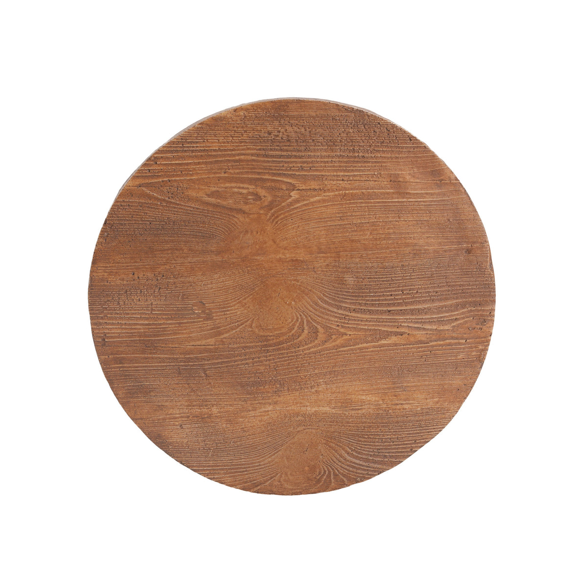 Iris Outdoor Patio Three-Legged Wood-Grain Side Table round brown wood top HouseOfZazla on Tampa Home & Garden Store