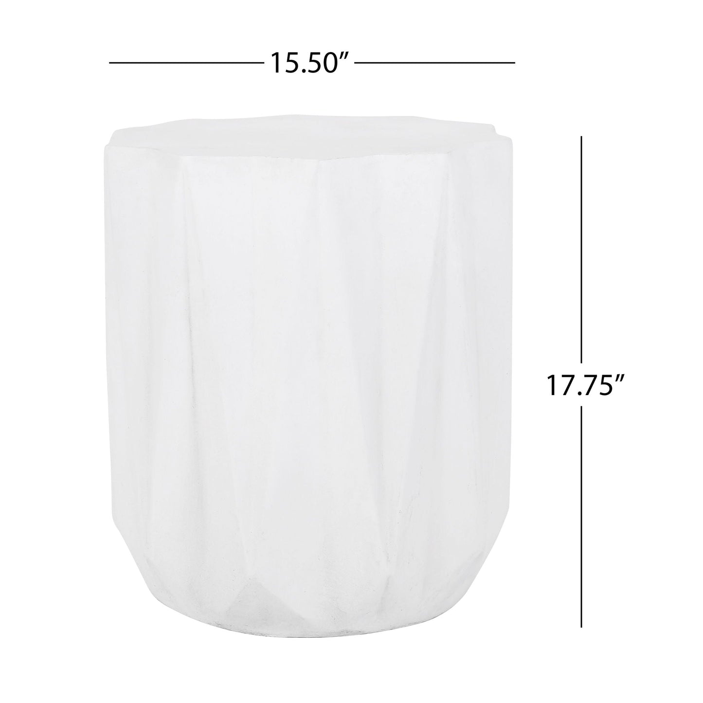 Antique White Minimalist Concrete Side Table