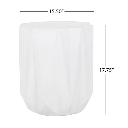 Antique White Minimalist Concrete Side Table