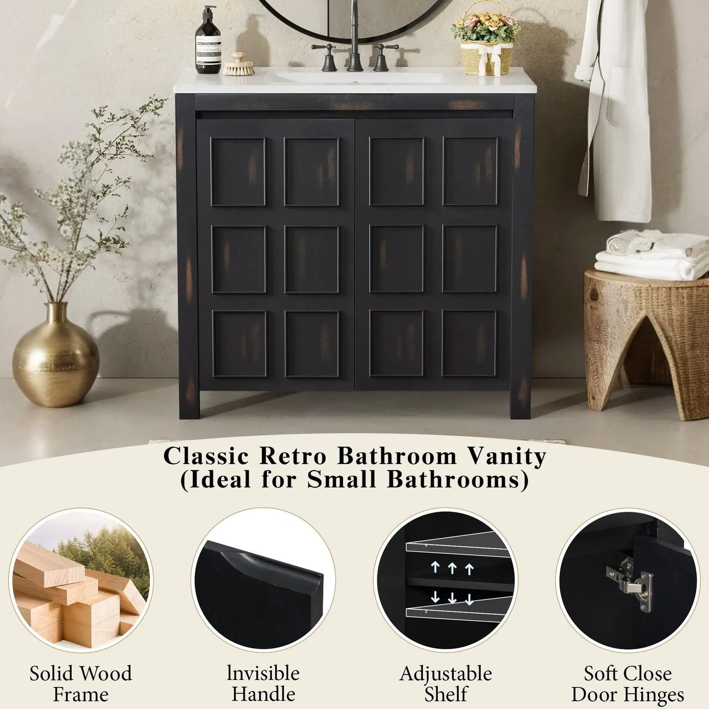 Bathroom Vanity Organizer with Sink and Cabinet