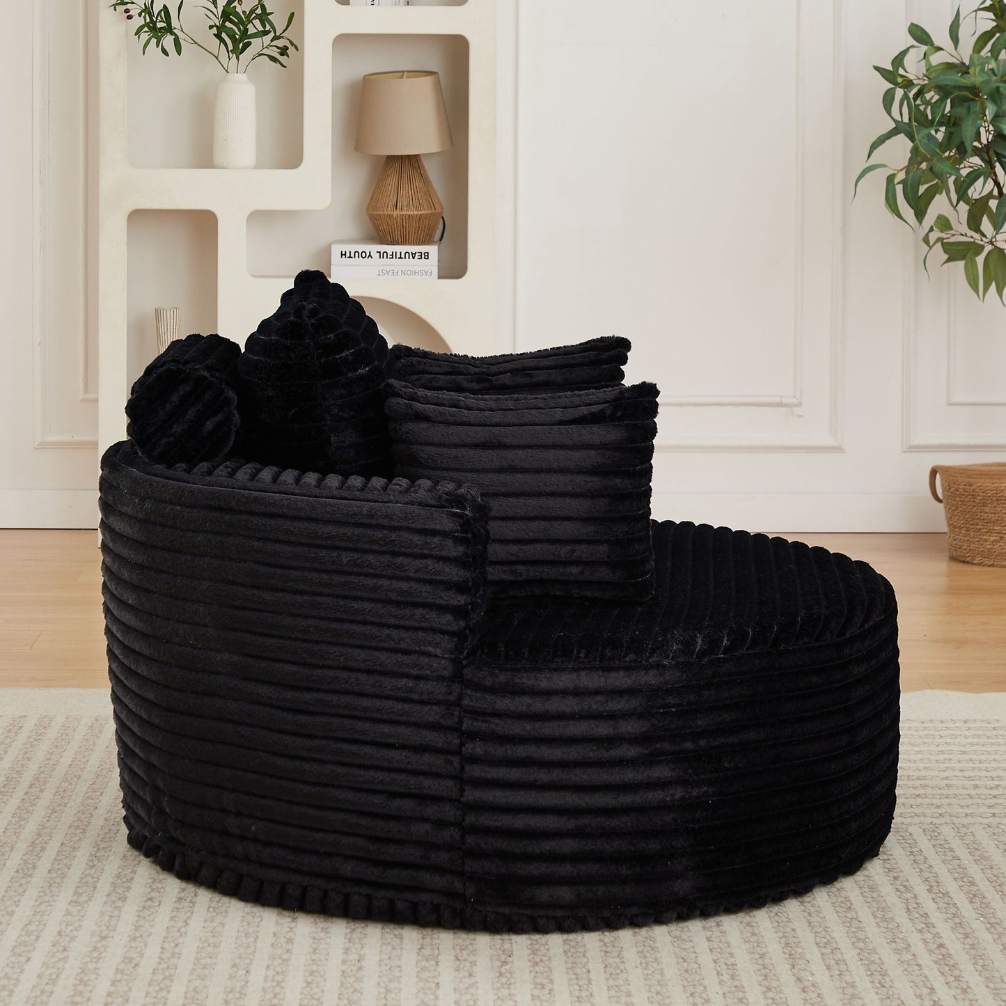Modern single sofa with a backrest pillow