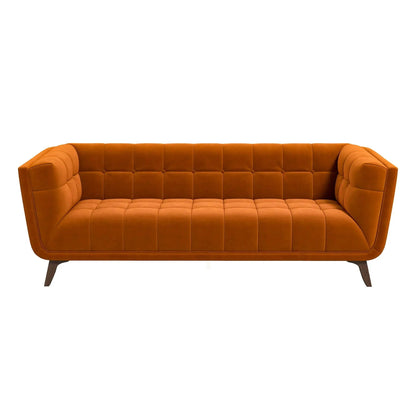 Addison mid-century tufted sofa in orange upholstery by Unique Piece Furniture on Tampa Home & Garden Store
