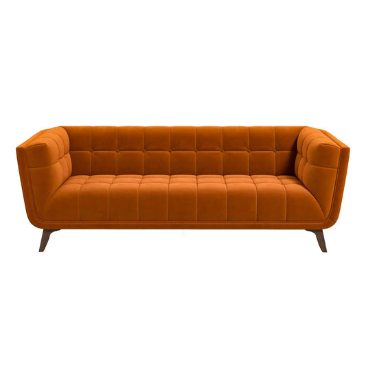 Addison mid-century tufted sofa in orange upholstery by Unique Piece Furniture on Tampa Home & Garden Store
