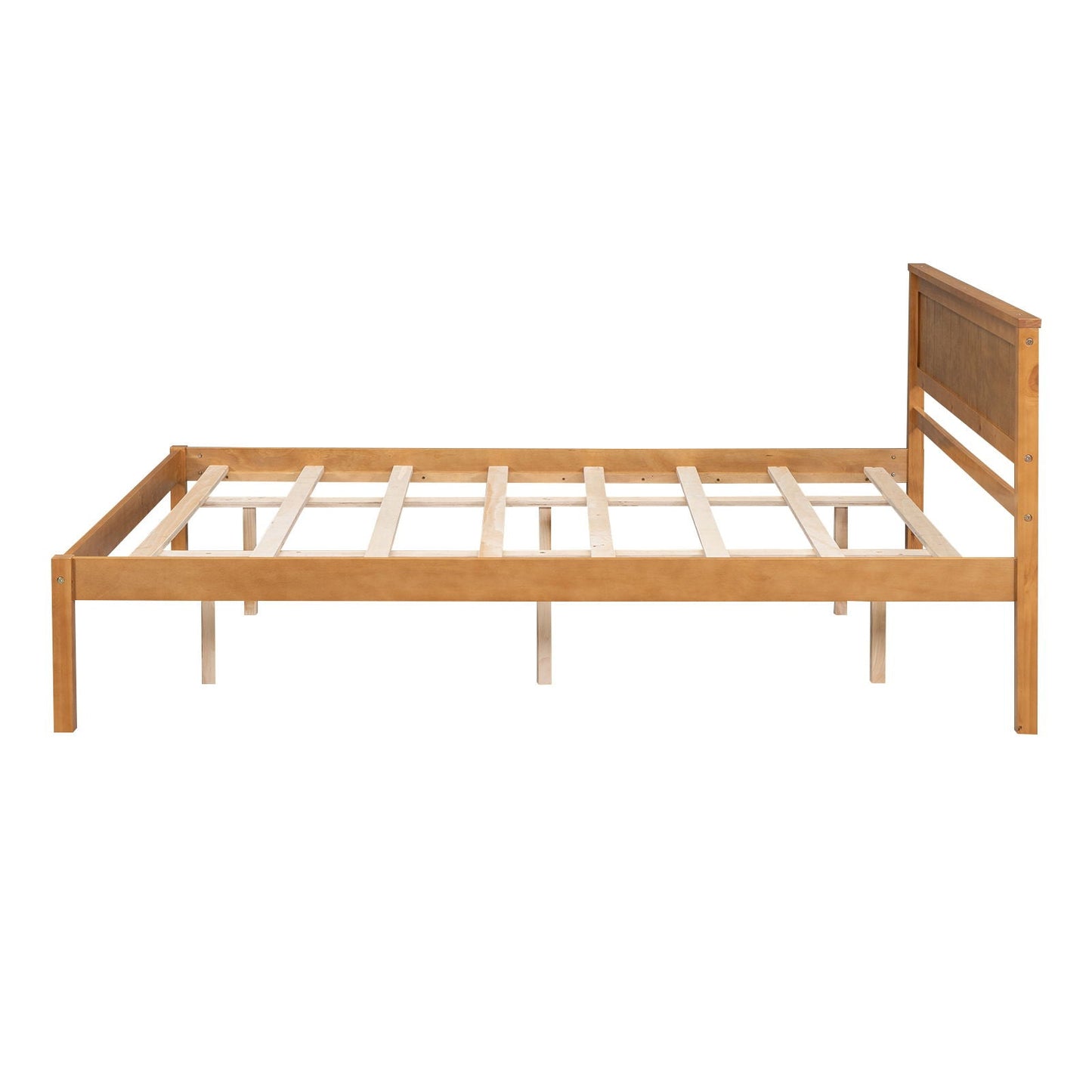 Strong Espresso Wood Platform Bed and Headboard
