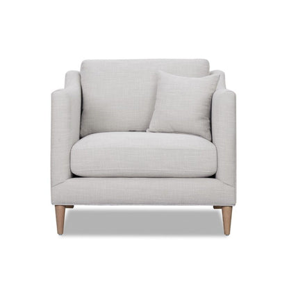 Beige arm chair with high track arms and solid wood legs by HouseOfZazla on Tampa Home & Garden Store