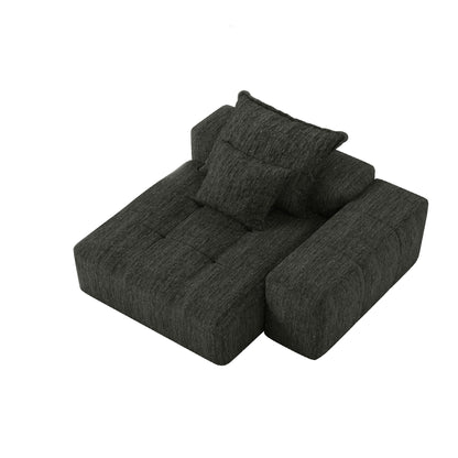 Chaises: modern oversized modular chaise sectional in charcoal chenille by HouseOfZazla on Tampa Home & Garden Store