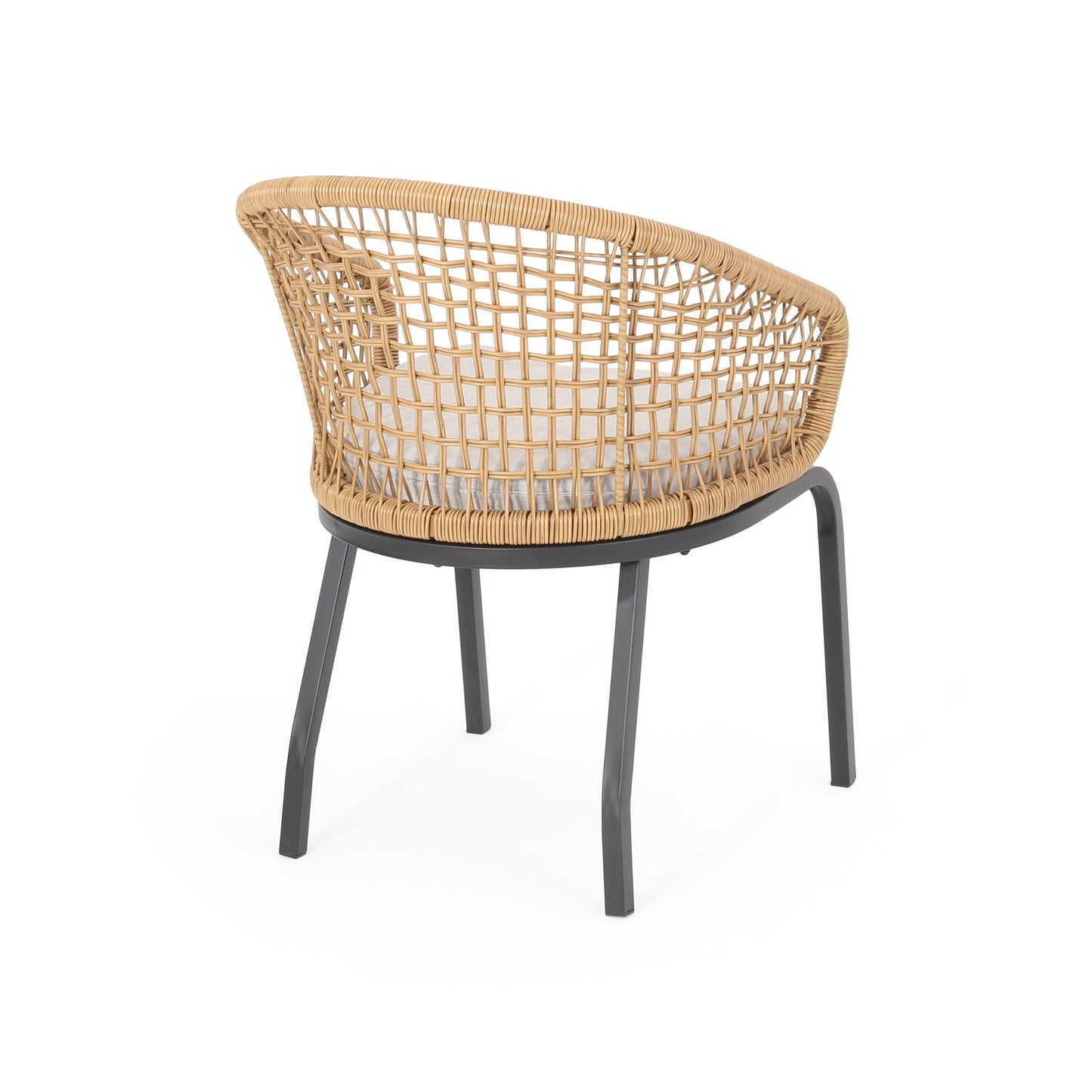 Outdoor and Indoor Wicker Chair with Iron Legs
