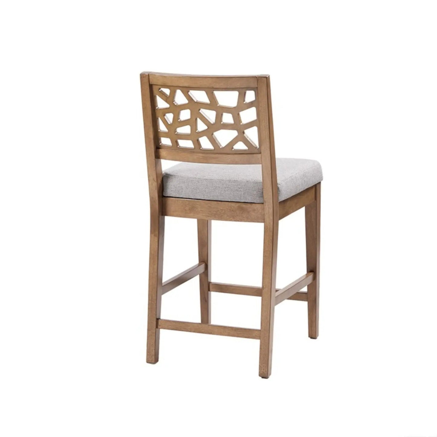 Counter Stool Light Gray Upholstered Seat