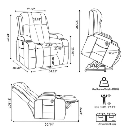 the Brown Infinite Position Power Lift Recliner