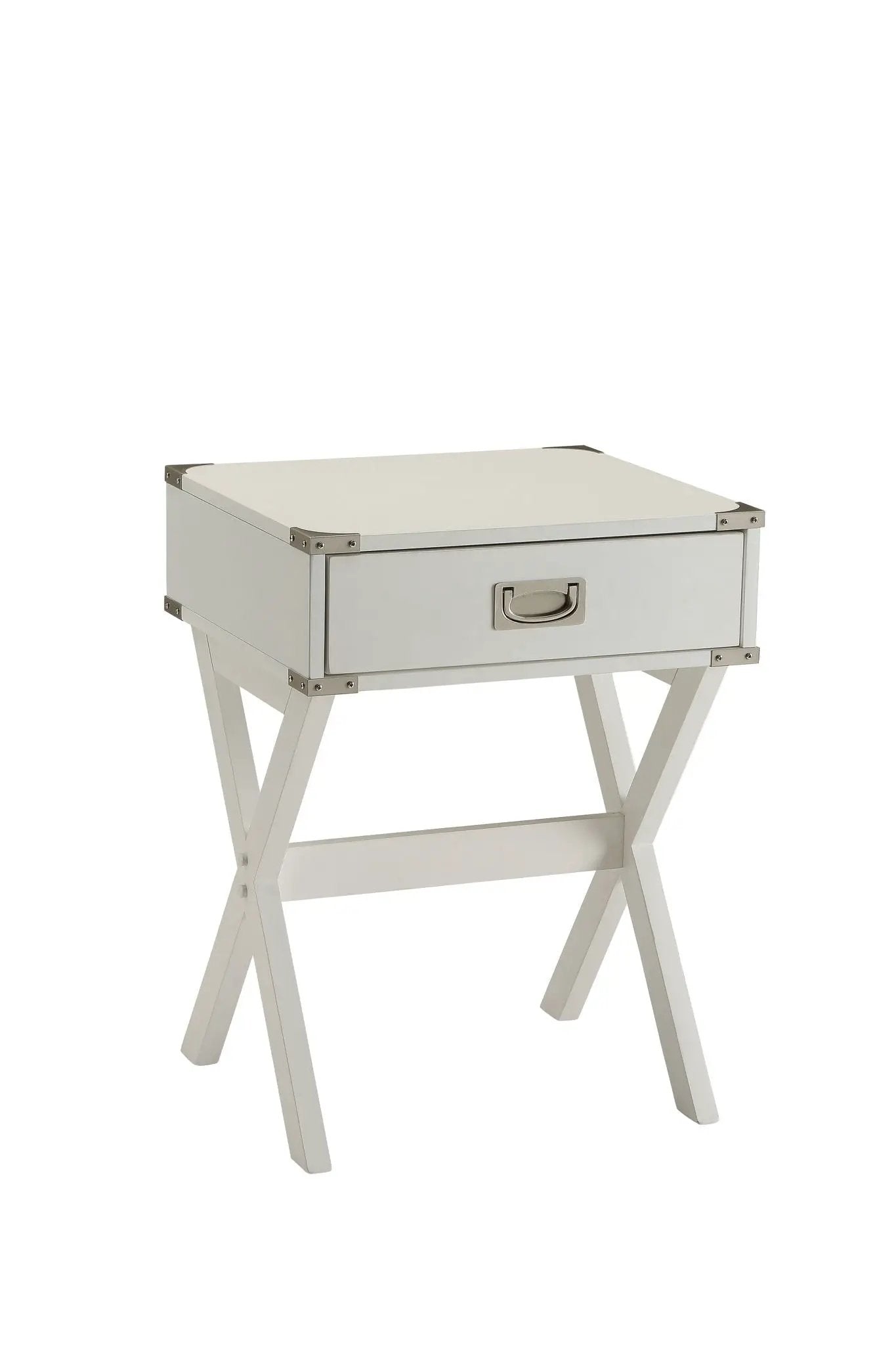 Babs Accent Table with Drawer Square Wooden Top