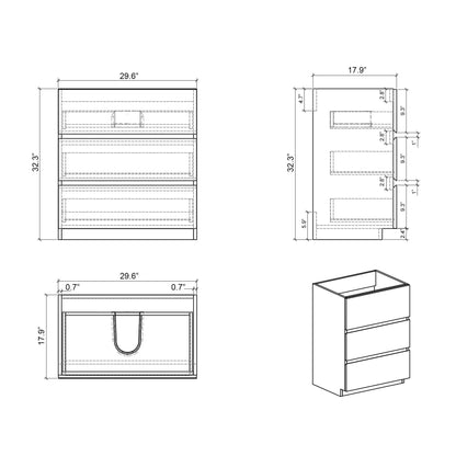Alice Bathroom Vanity With Sink and Large Storage