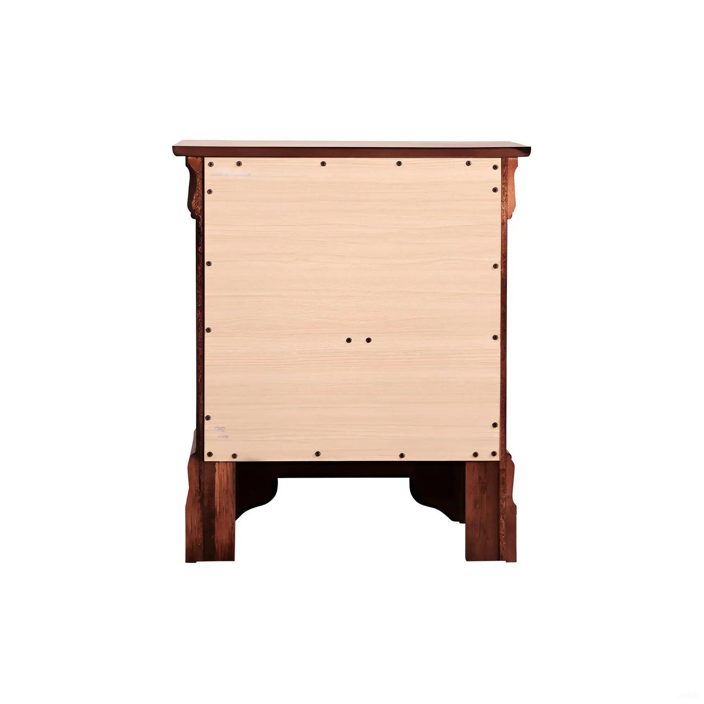 Traditional style accent nightstand by Unique Piece Furniture in light wood with dark brown trim on Tampa Home & Garden Store