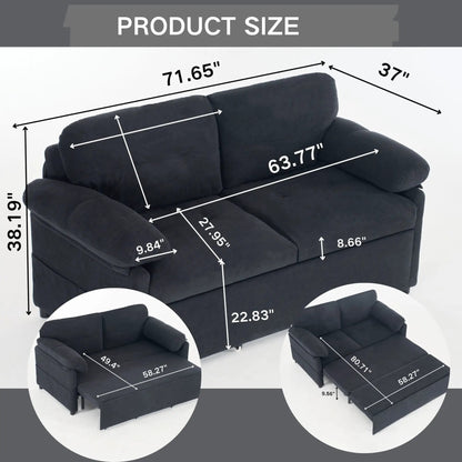 Convertible Sofa Bed Queen 3 in 1 with Storage