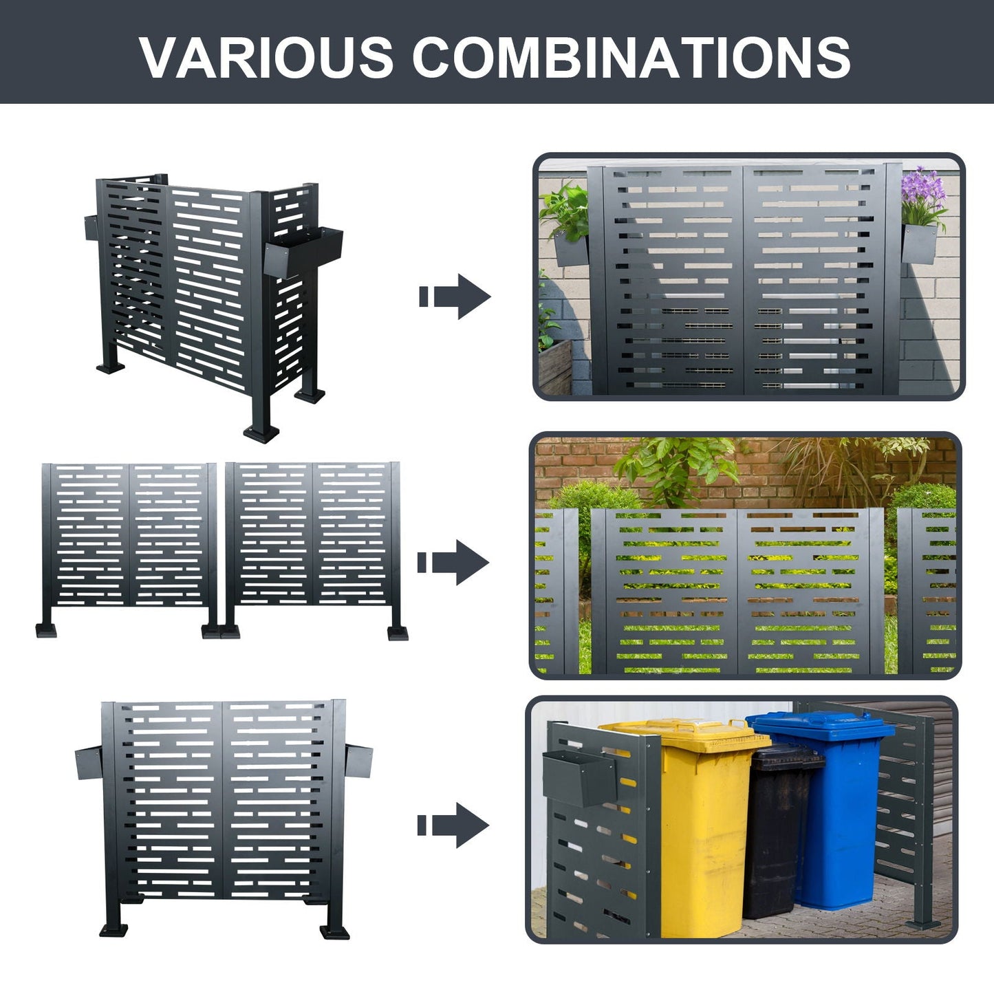 Air Conditioner Privacy Fence Cover and 3 Panels