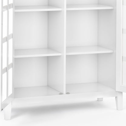 Acadian medium storage cabinet with white finish and open grid shelves on Tampa Home & Garden Store