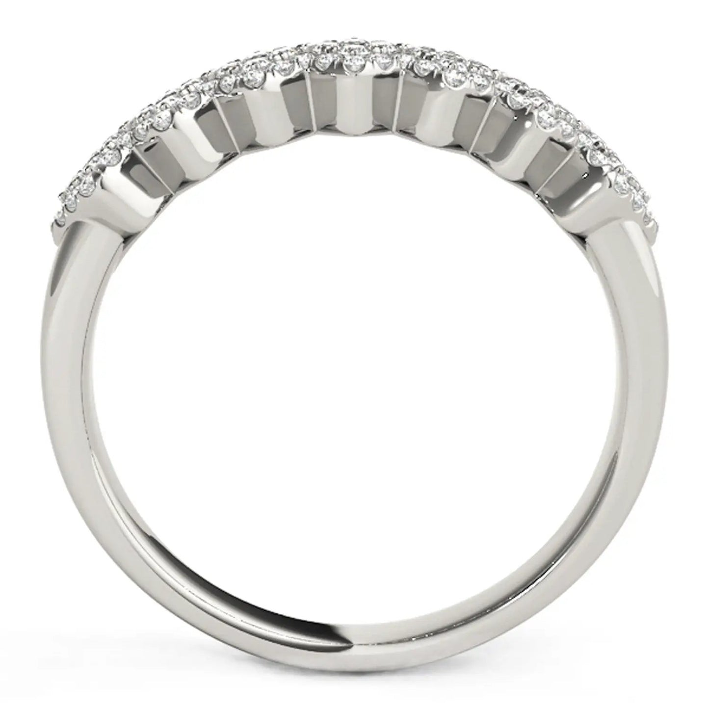 Diamond studded wide multi-diagonal ring in 14k white gold, 5/8 cttw, by Bids.com on Tampa Home & Garden Store