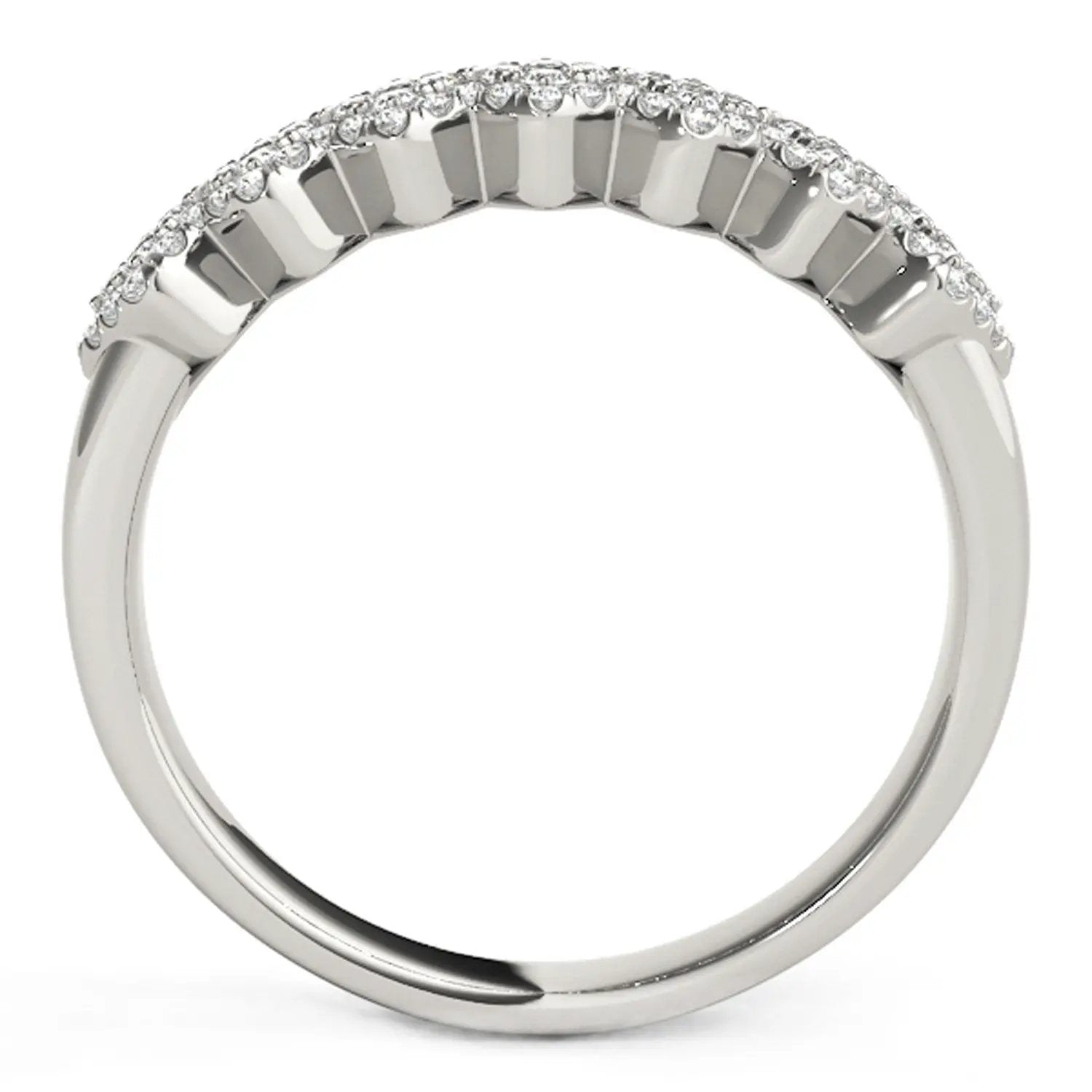 Diamond studded wide multi-diagonal ring in 14k white gold, 5/8 cttw, by Bids.com on Tampa Home & Garden Store