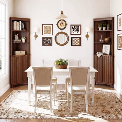 Corner Cabinet With Fluted Doors for Bathroom