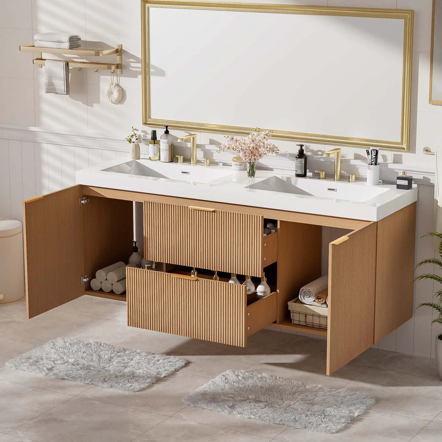 Modern Wall Mounted Vanity and Soft Close Doors