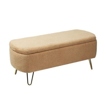 Storage Ottoman Bench with Faux Fur End of Bed