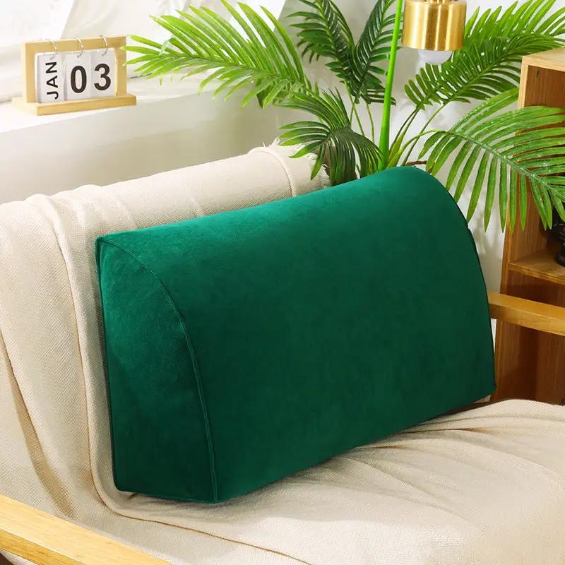Removable and washable sofa cushion in emerald green velvet on beige sofa FLIPSTYLEZLLC on Tampa Home & Garden Store