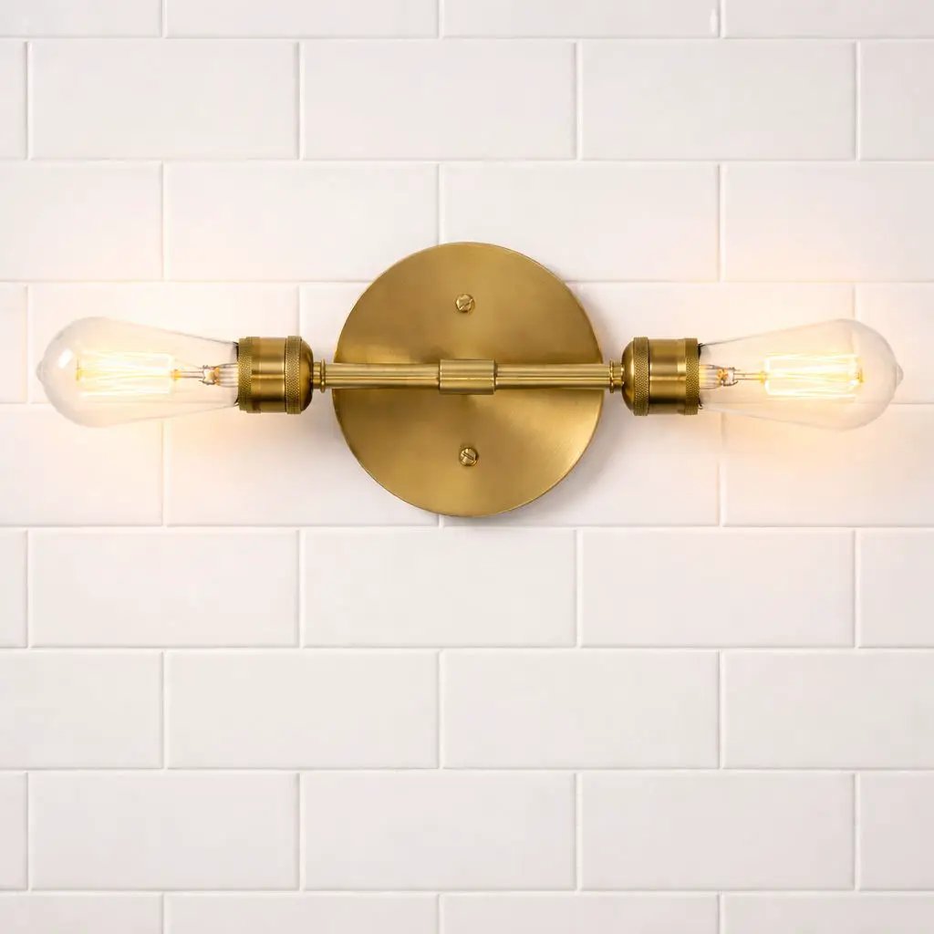 Reverie Double Lights Wall Sconce Clear Gold