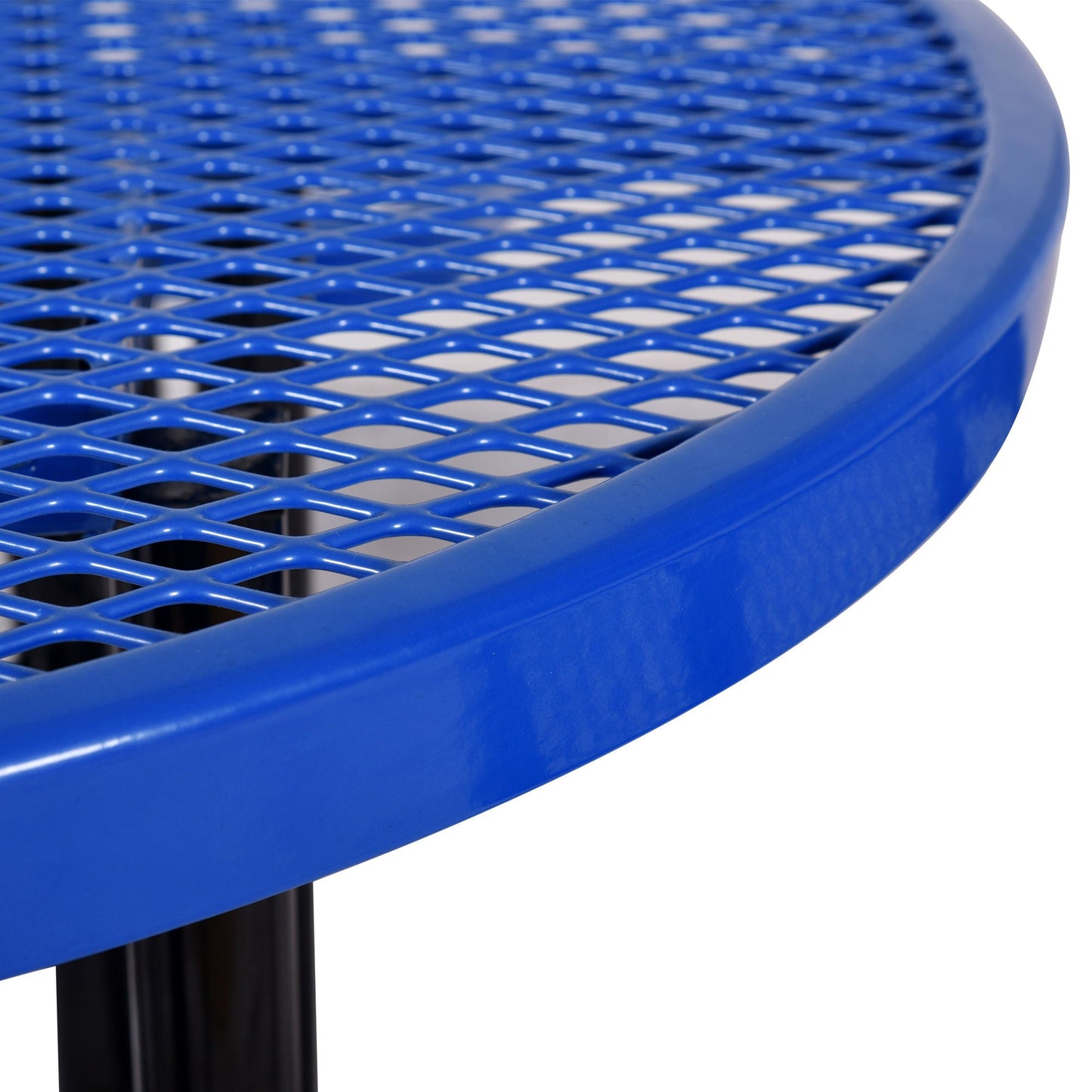 Round Outdoor Steel Picnic Table with Pole